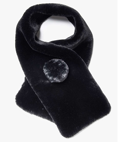 echarpe fille en peluche avec fermeture pompon noir foulards echarpes et gants8987601_1
