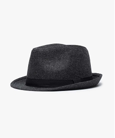 chapeau homme forme fedora a motifs chevrons gris8988801_1