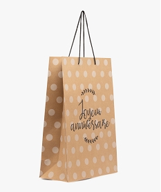 sac cadeau anniversaire en papier kraft recycle a pois brun accessoires cheveux8990401_3