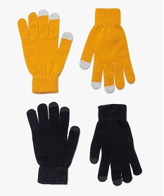 gants adaptes aux ecrans tactiles femme (lot de 2 paires) jaune autres accessoires8992101_1