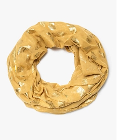 foulard femme snood a plumes brillantes en polyester recycle jaune8998301_1