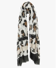foulard femme a motif leopard blanc autres accessoires8998901_1