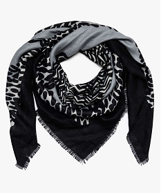 foulard femme imprime format carre noir autres accessoires9000701_1