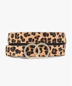 ceinture femme motif leopard toucher duveteux brun9003401_1