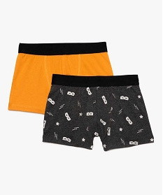 boxer garcon en coton stretch uni et a motifs (lot de 2) multicolore pyjamas9008601_1