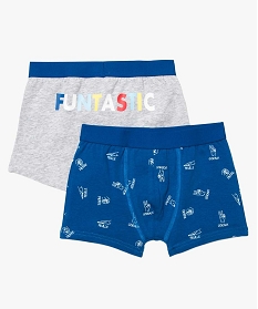 boxer garcon en coton stretch a motifs colores (lot de 2) multicolore pyjamas9008801_1