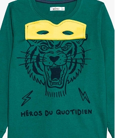 pyjama garcon bicolore avec motif tigre et masque vert pyjamas9010001_2