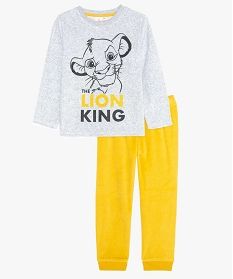 pyjama garcon en velours imprime le roi lion - disney gris9010101_1