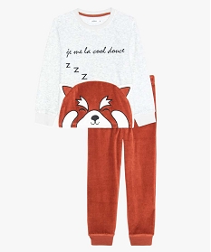 pyjama garcon en velours a motif panda roux gris9010501_1