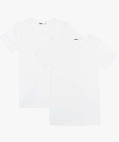 tee-shirt garcon a manches courtes en coton bio (lot de 2) blanc sous-vetements9011001_2