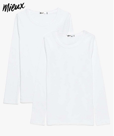 tee-shirt garcon a manches longues en coton bio (lot de 2) blanc9011101_1