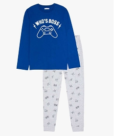 pyjama garcon en jersey de coton motif manette de jeu video bleu9020101_1