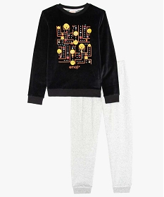 pyjama garcon en velours - emoji gris9020301_1