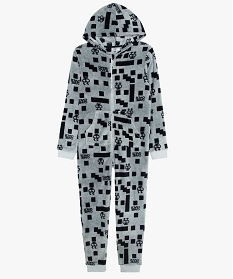 combinaison pyjama garcon en polaire imprime gris9020901_1