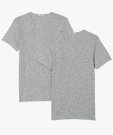 tee-shirt homme en coton biologique a col v (lot de 2) gris9024401_2