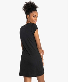 chemise de nuit femme en jersey de coton imprime noir nuisettes, chemises de nuit9027201_3