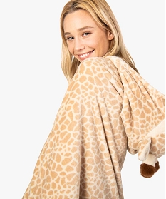 cape dinterieur femme motif girafe imprime pyjamas ensembles vestes9027801_2