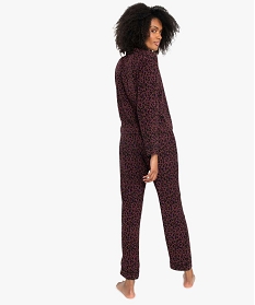 pyjama femme fluide boutonne a petits motifs violet9028101_3