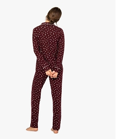 pyjama femme deux pieces  chemise et pantalon violet9028201_3