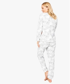 pyjama femme en polaire a imprime all over gris9028301_3