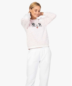 pyjama femme en matiere peluche douce et chaude rose pyjamas ensembles vestes9028901_1