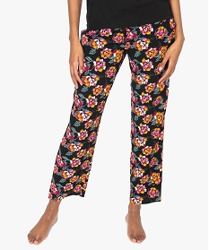 pantalon de pyjama femme droit et fluide a motifs imprime bas de pyjama9029801_1