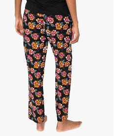 pantalon de pyjama femme droit et fluide a motifs rose9029801_3