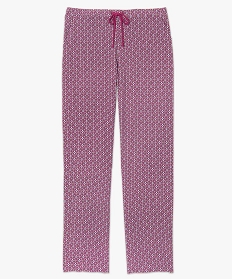 pantalon de pyjama femme droit et fluide a motifs violet9029901_4