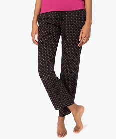 pantalon de pyjama femme droit et fluide a motifs imprime bas de pyjama9030001_1