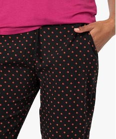 pantalon de pyjama femme droit et fluide a motifs orange9030001_2