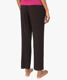 pantalon de pyjama femme droit et fluide a motifs orange9030001_3