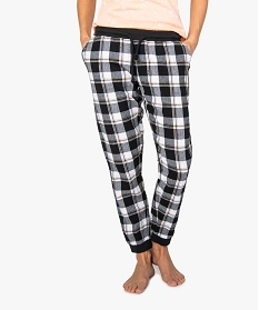 bas de pyjama femme a carreaux en flanelle imprime bas de pyjama9030101_1