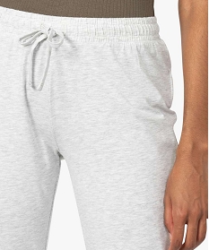 pantalon de pyjama femme en jersey a chevilles elastiquees gris separables de nuit9030401_2