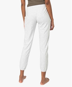 pantalon de pyjama femme en jersey a chevilles elastiquees gris separables de nuit9030401_3