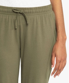 pantalon de pyjama femme en jersey a chevilles elastiquees vert separables de nuit9030501_2