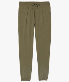 pantalon de pyjama femme en jersey a chevilles elastiquees vert9030501_4