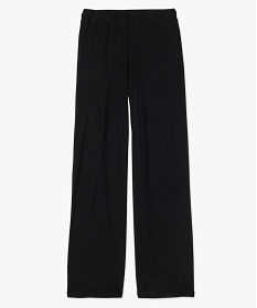 pantalon de pyjama femme large en maille fluide cotelee noir9030601_4