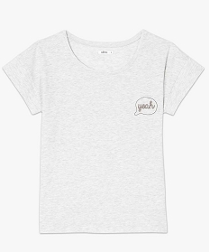tee-shirt de pyjama femme imprime a coupe loose gris9038801_4