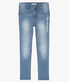 jean garcon delave coupe slim avec inscriptions brodees gris jeans9044301_1