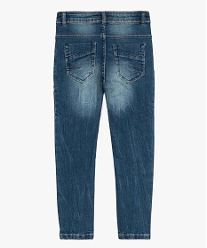 jean garcon coupe slim avec marques dusure et surpiqures gris jeans9044401_3