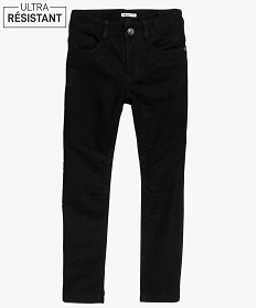jean garcon regular ultra resistant a taille elastiquee et coutures aux genoux noir jeans9044601_1