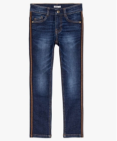jean garcon coupe slim avec bandes contrastantes sur les cotes gris jeans9045001_2