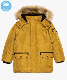 manteau garcon matelasse double polaire en polyester recycle brun9049501_1
