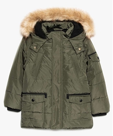 manteau garcon matelasse double polaire en polyester recycle vert9049601_1