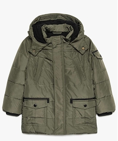 manteau garcon matelasse double polaire en polyester recycle vert9049601_4