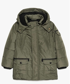 manteau garcon matelasse double polaire en polyester recycle vert doudounes9049601_4