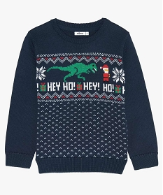 pull garcon jacquard motif noel bleu9050801_2