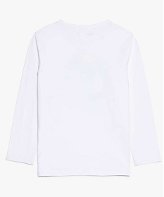 tee-shirt garcon a manches longues avec motif sur lavant blanc tee-shirts9054601_2