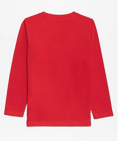 tee-shirt garcon a manches longues avec motif sur lavant rouge9055001_2