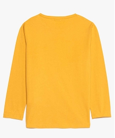 tee-shirt garcon a manches longues a motif colore jaune9058601_2